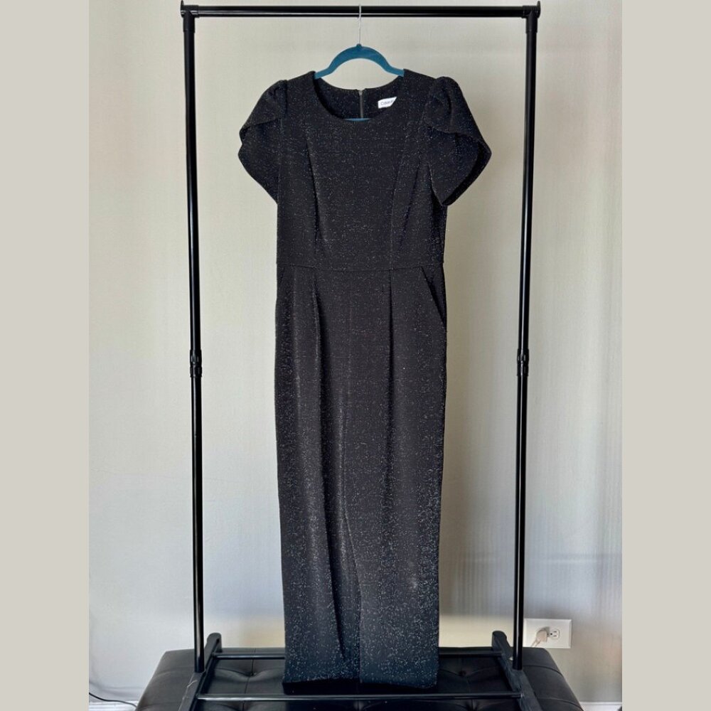 Calvin Klein Black Sparkly Fitted Jumpsuit